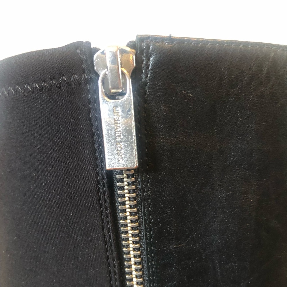 M. Kors size 7 TTS Hamilton tall riding boots black leather & stretch back - Picture 9 of 11